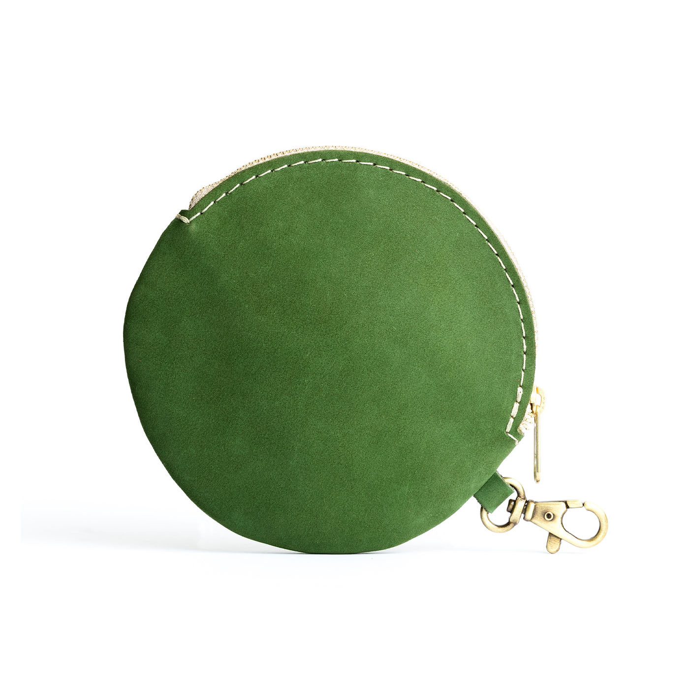 All Color: Succulent | Leather flat round keychain pouch