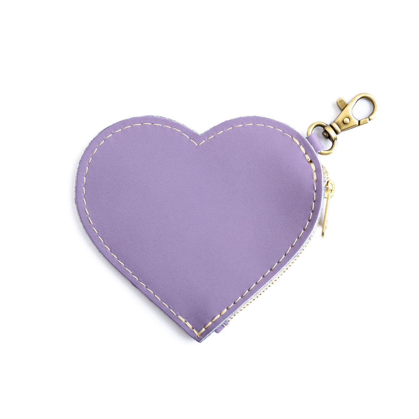 All Color: Lavender | top zippered heart shaped pouch with keychain