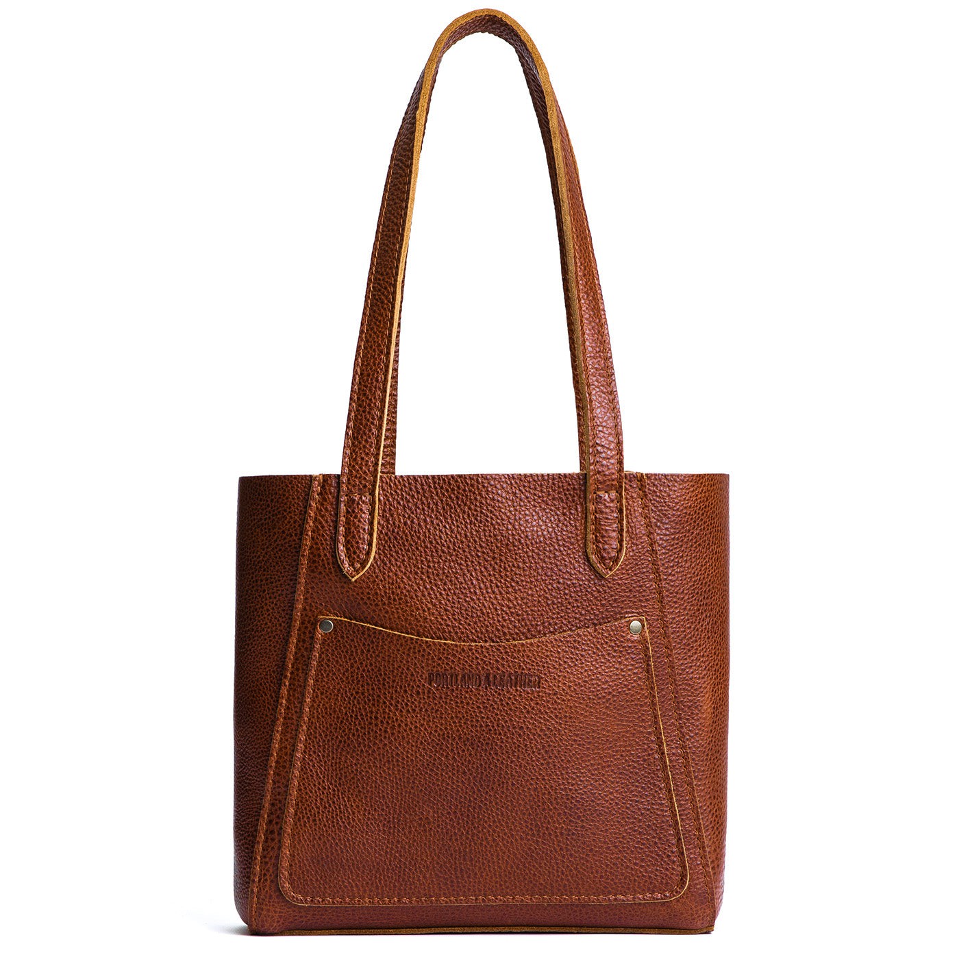 Nutmeg Small | Slim tote bag with dual shoulder straps and interior and exterior pockets