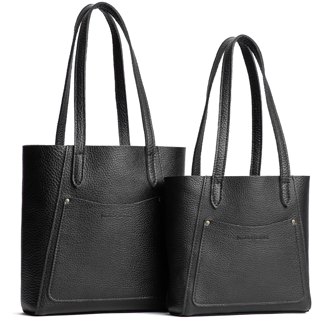  Pebbled--black | Comparison of both sizes of tote bag