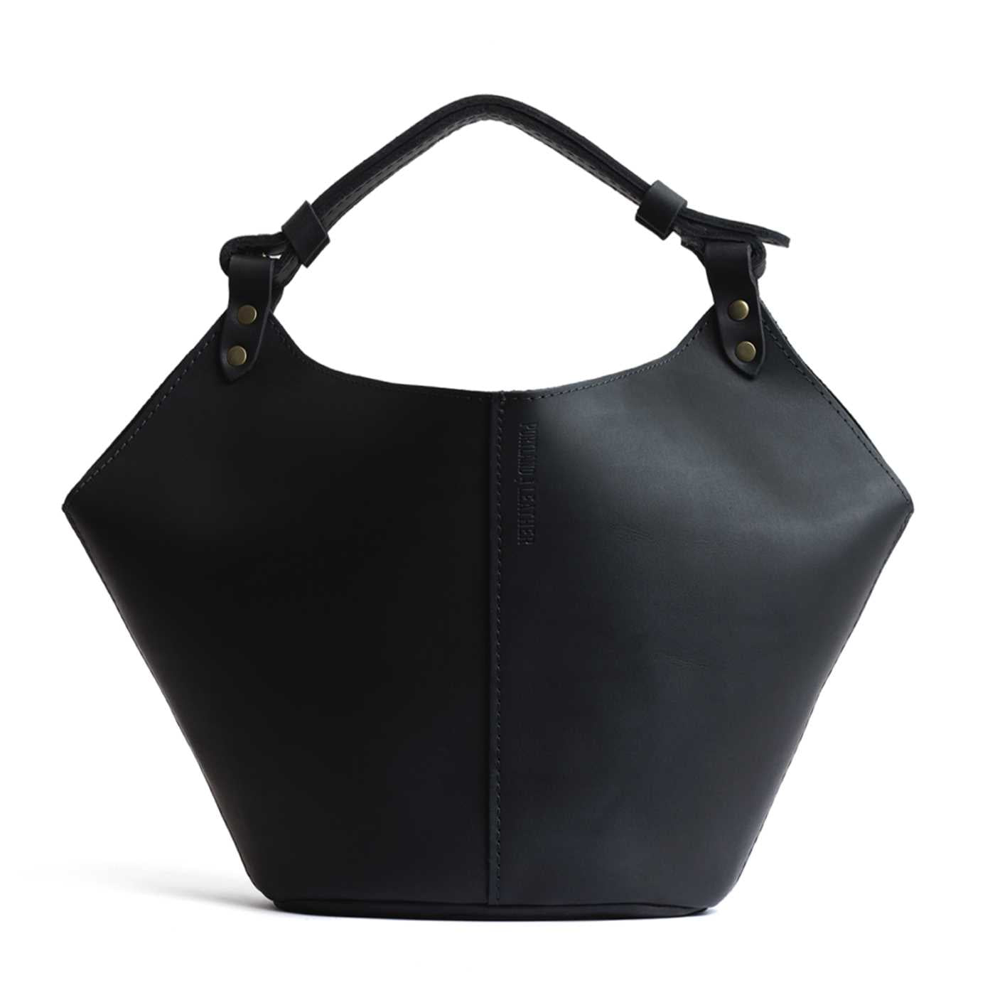 Black*Large | Structured bucket shaped handbag with an adjustable shoulder strap