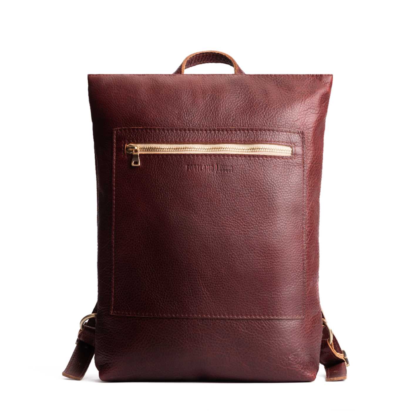 Cinnamon Bear | Rectangular slim leather backpack