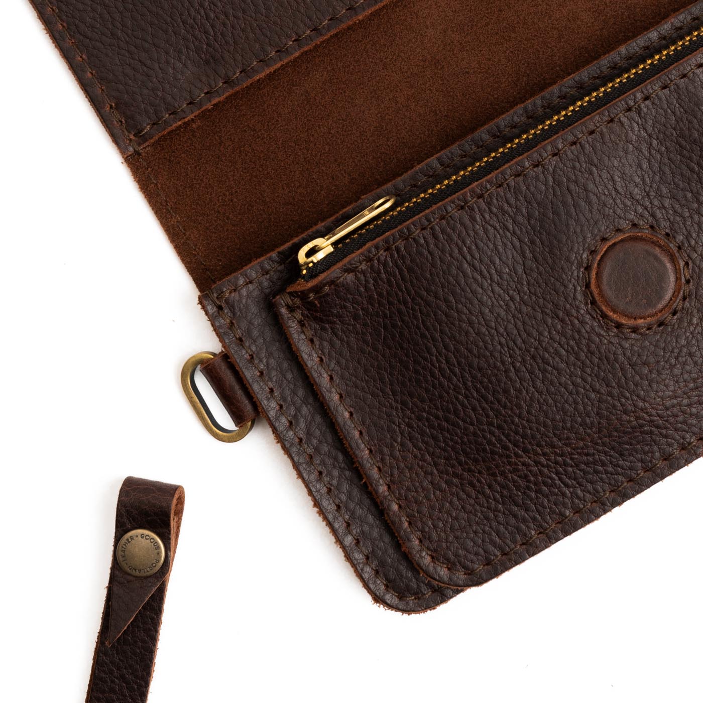 Coldbrew | Leather wallet clutch with wristlet and magnetic closure