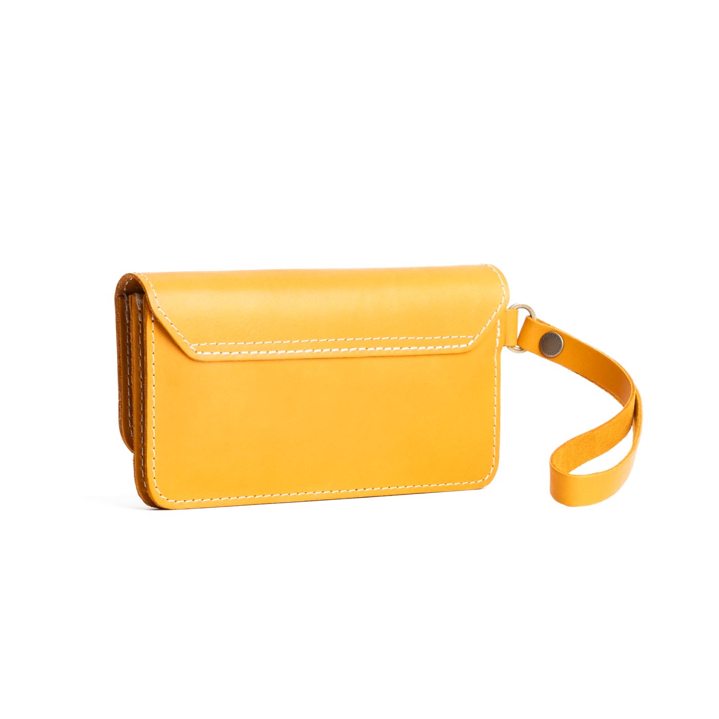 Sunflower | Leather wallet clutch with wristlet and magnetic closure