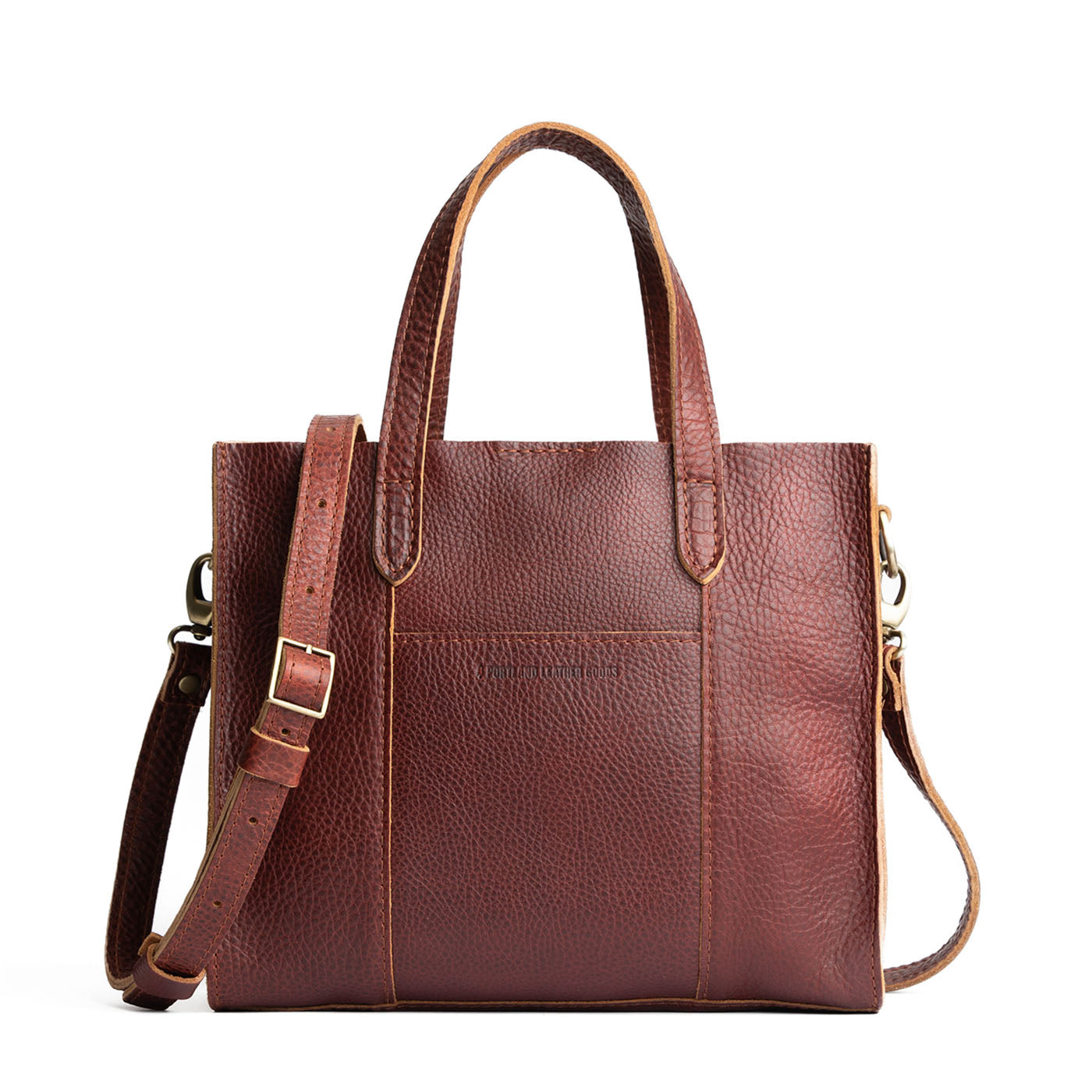 Cinnamon Bear Classic | Structured mid-size tote bag with overlapping panels and crossbody strap