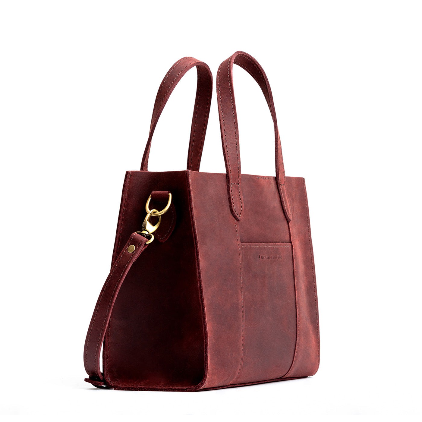 Merlot*Classic | Structured mid-size tote bag with overlapping panels and crossbody strap