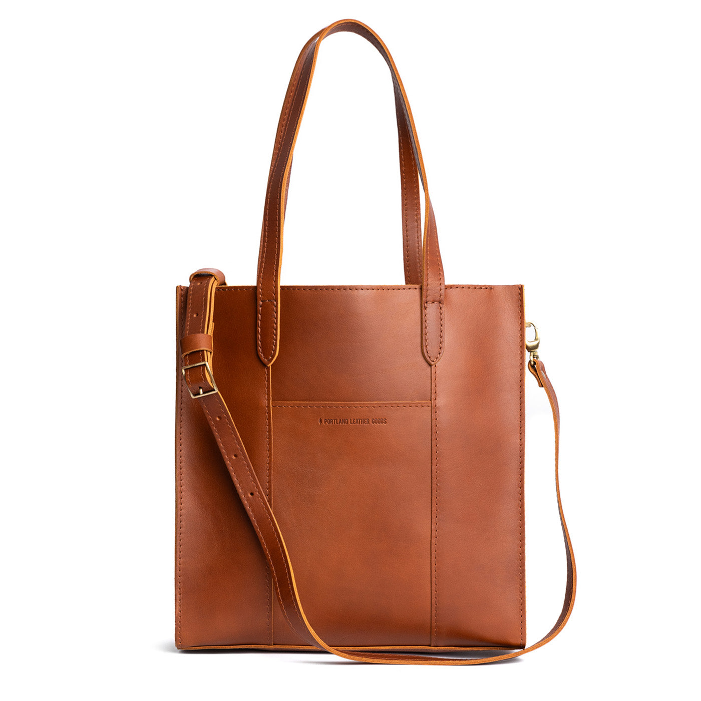  Honey*North/South | Structured large tote bag with overlapping panels and crossbody strap