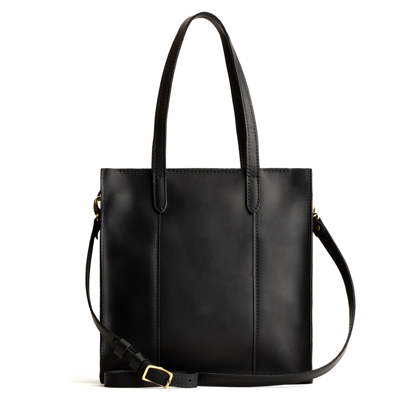  Black*North/South | Structured large tote bag with overlapping panels and crossbody strap