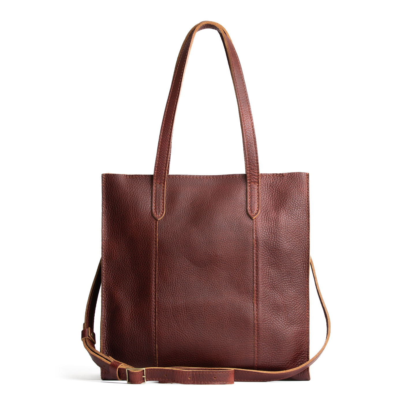  Cinnamon Bear*North/South  | Structured large tote bag with overlapping panels and crossbody strap