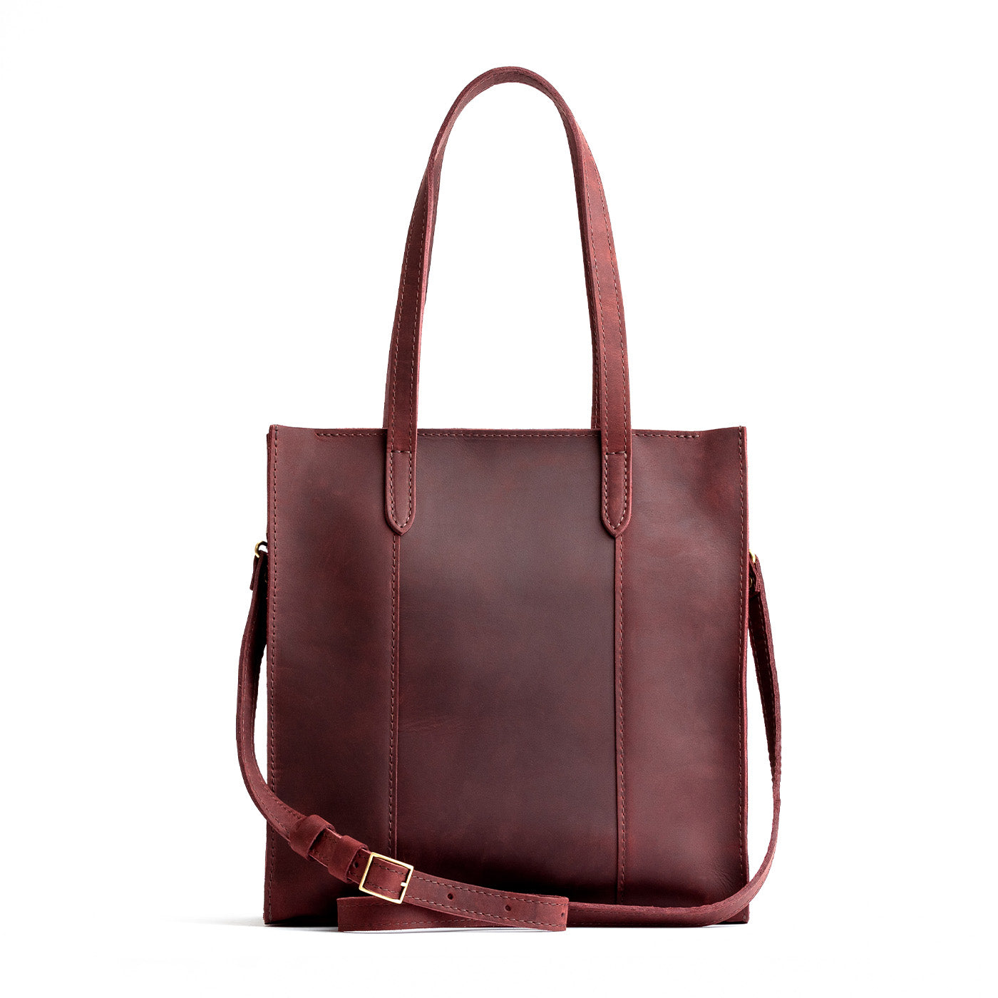  Merlot*North/South  | Structured large tote bag with overlapping panels and crossbody strap