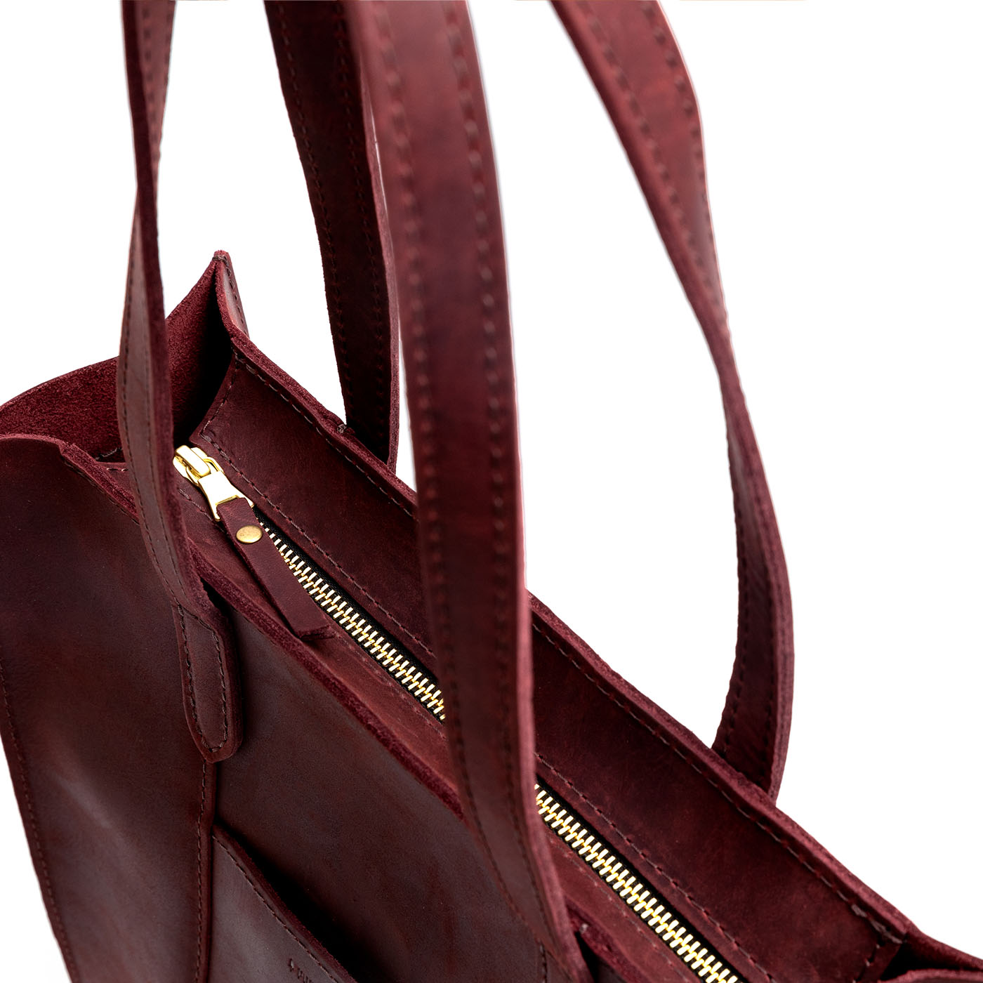  Merlot North/South  | Structured large tote bag with overlapping panels and crossbody strap