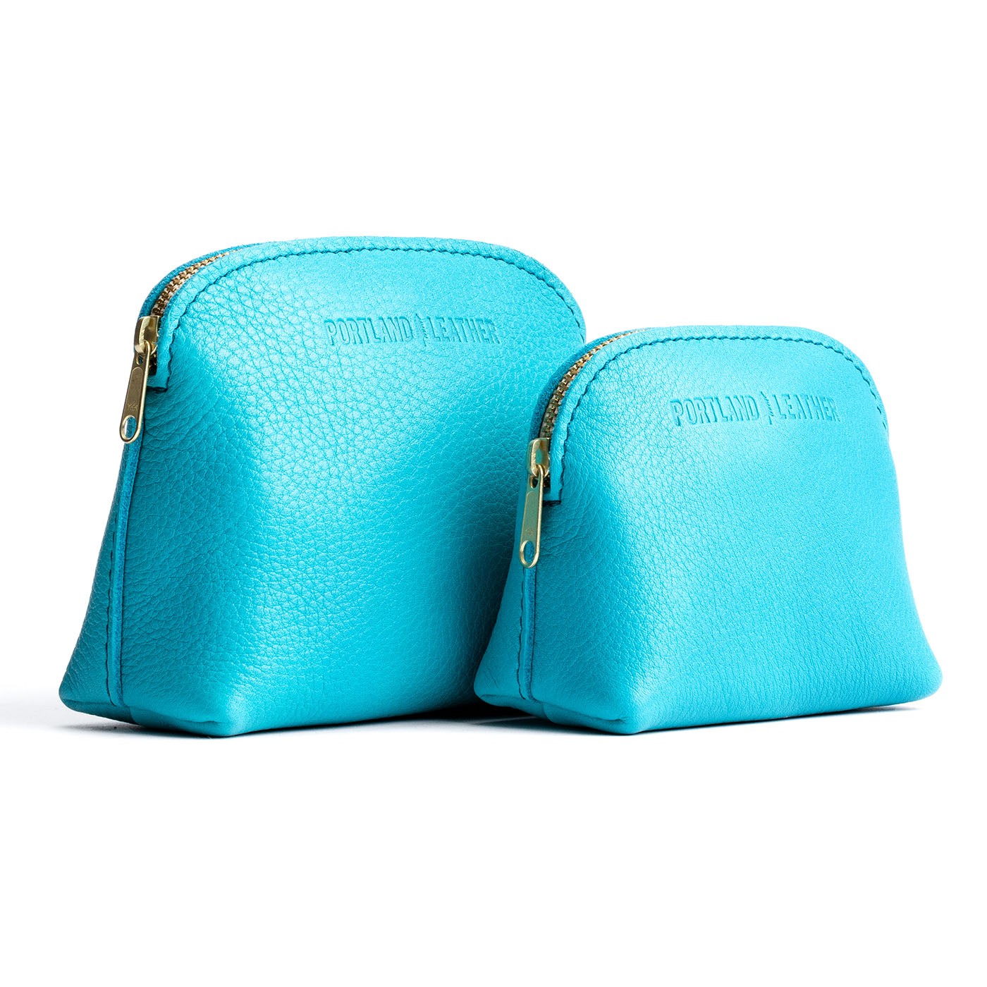 Key West | Compact leather pouch with top zipper