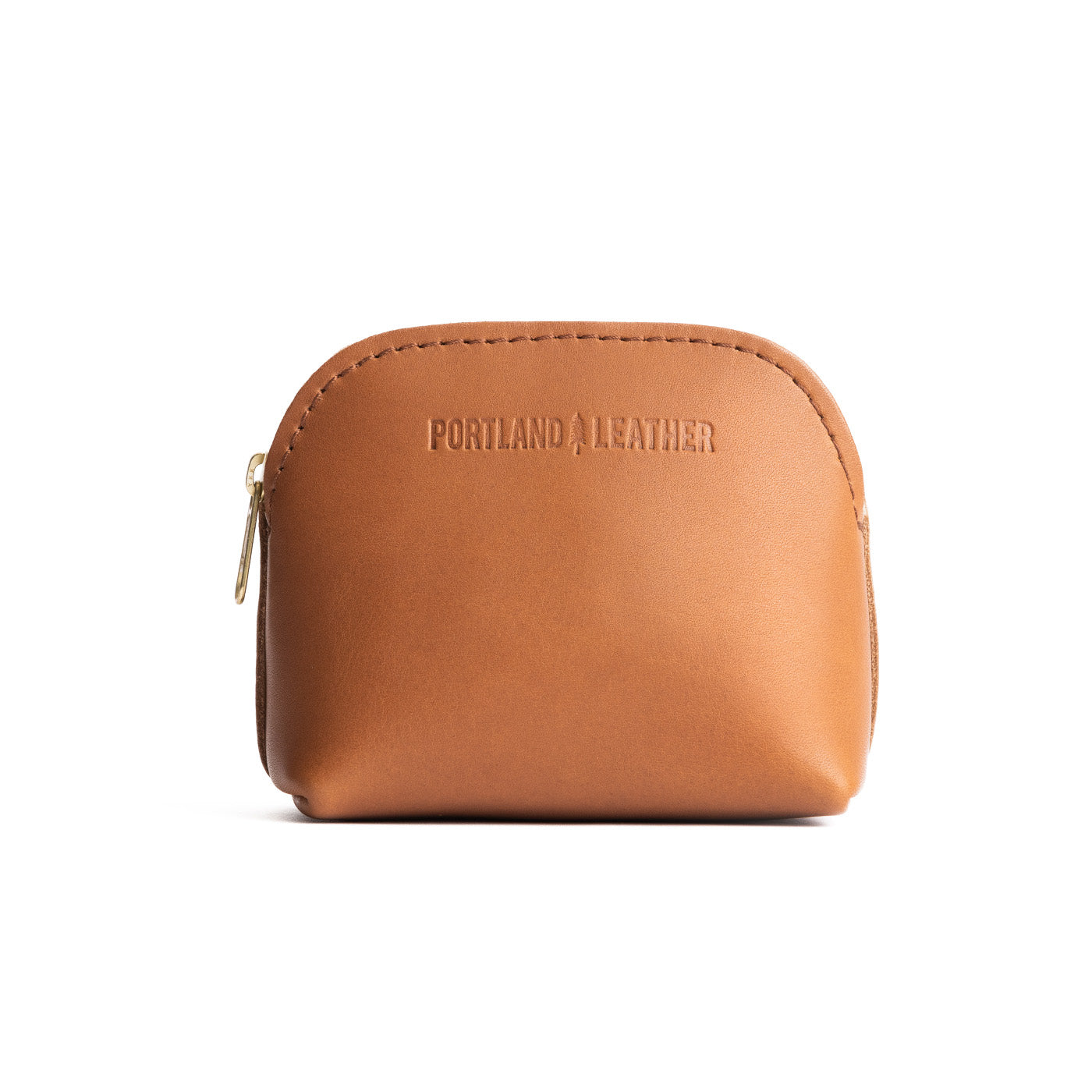 Biscuit Mini | Compact leather pouch with top zipper