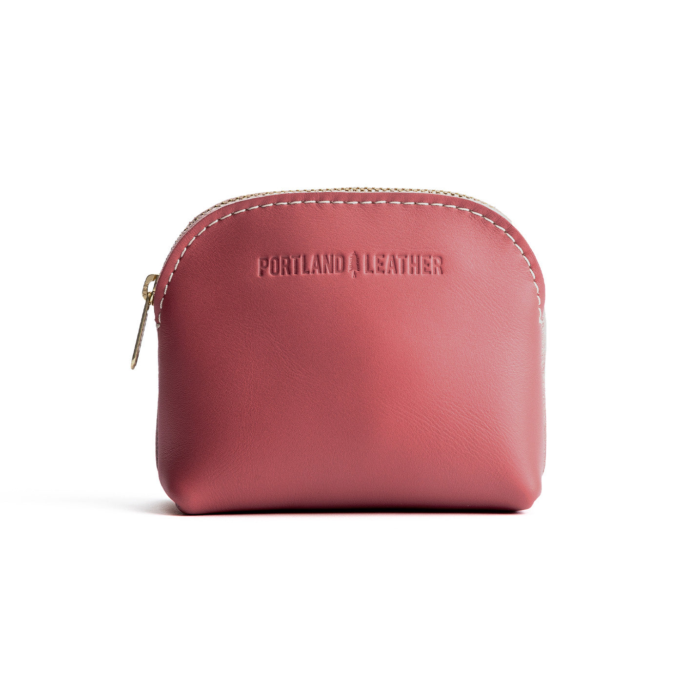 Begonia Mini | Compact leather pouch with top zipper