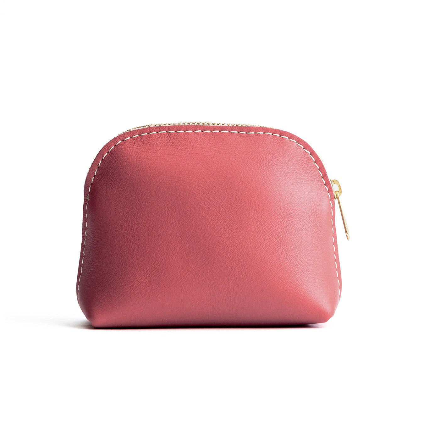 Begonia Mini | Compact leather pouch with top zipper