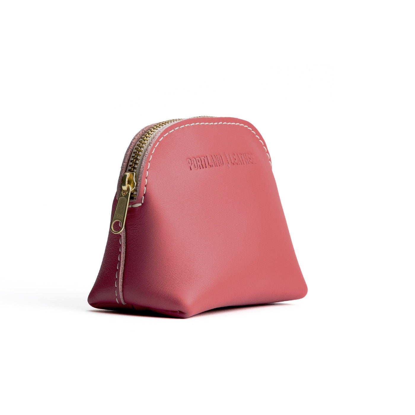 Begonia*Mini | Compact leather pouch with top zipper