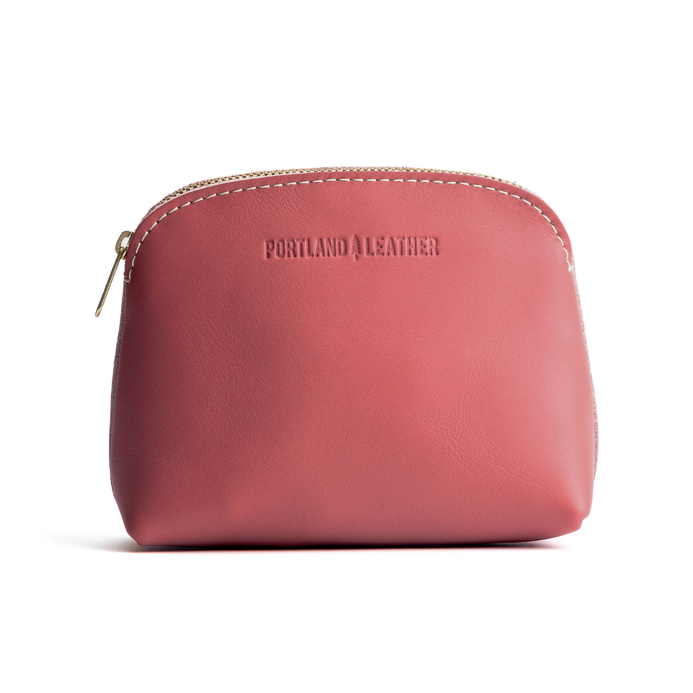 Begonia*Classic | Compact leather pouch with top zipper