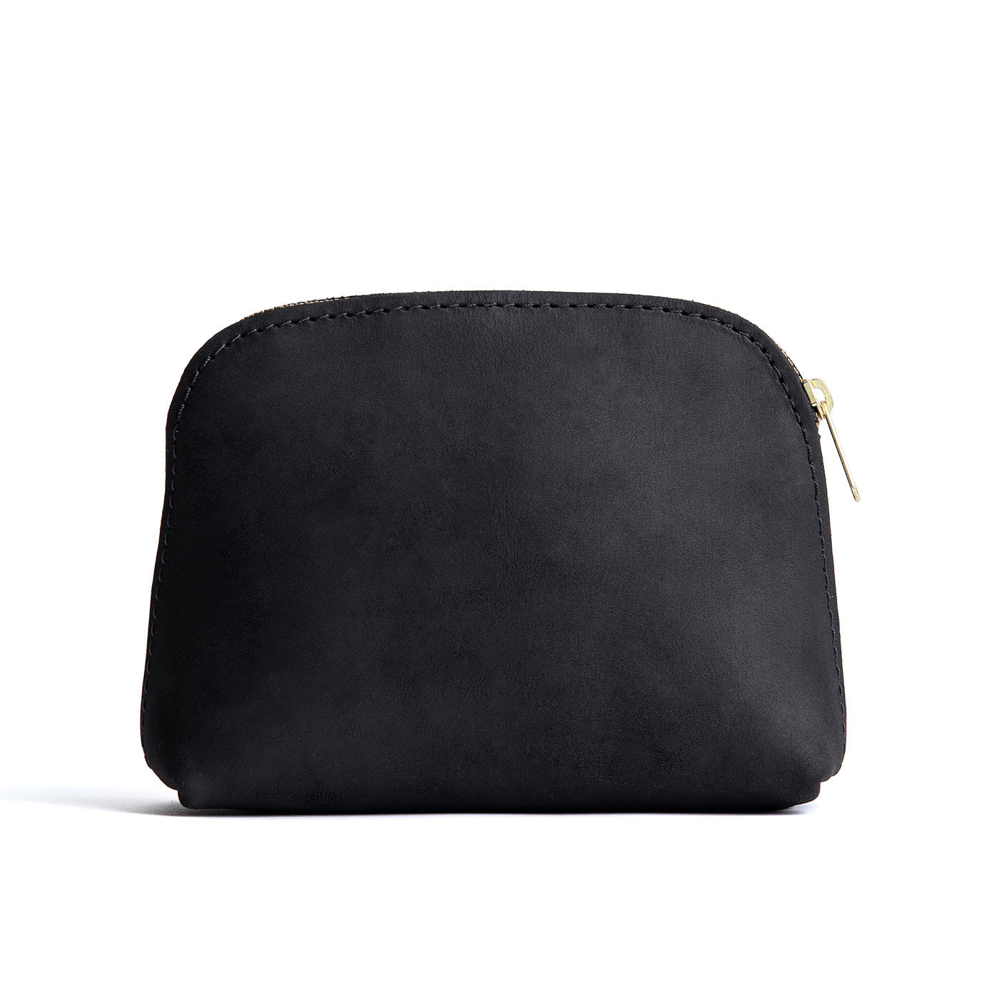 Shadow Black*Classic | Compact leather pouch with top zipper