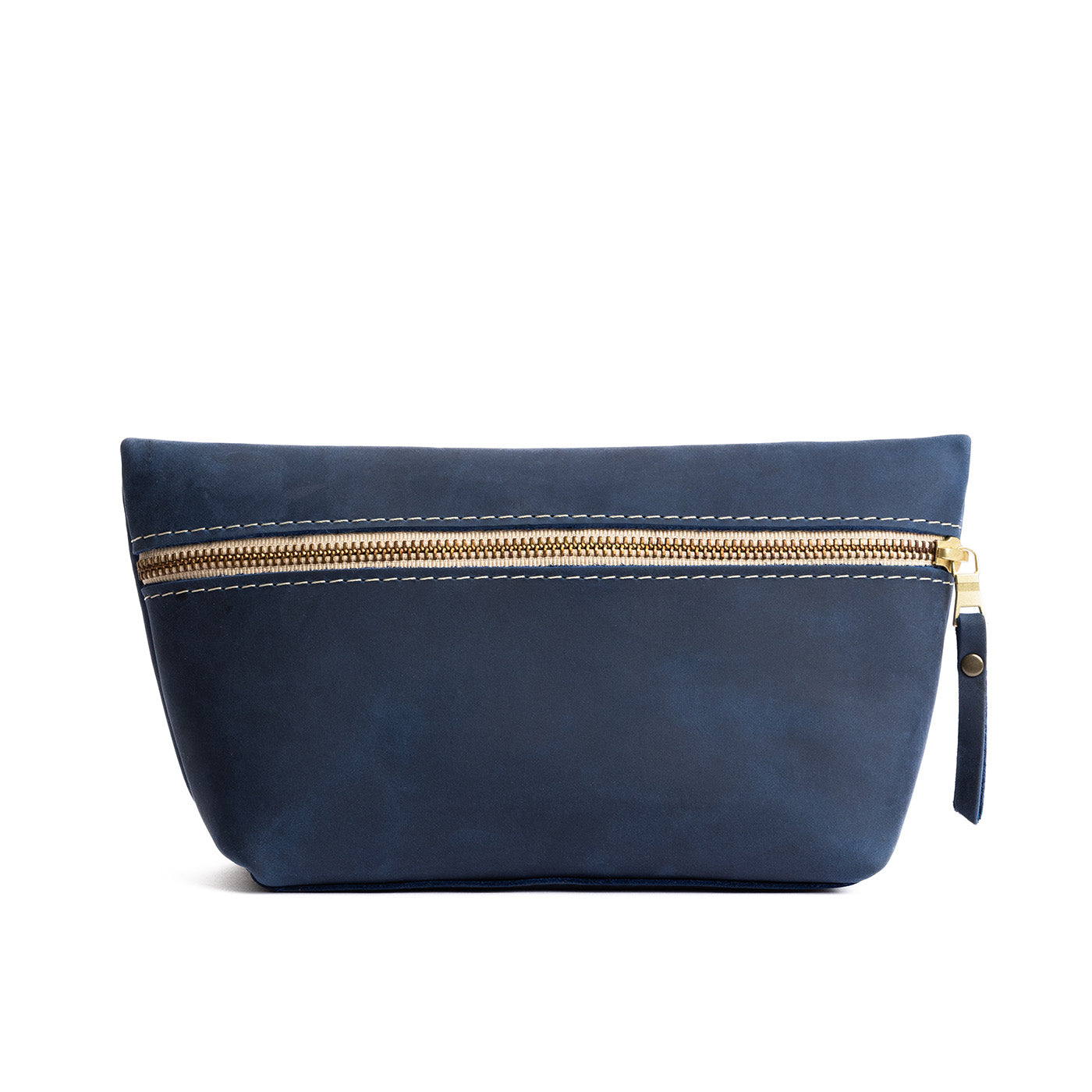 Deep Water Large | Large leather makeup bag with zipper