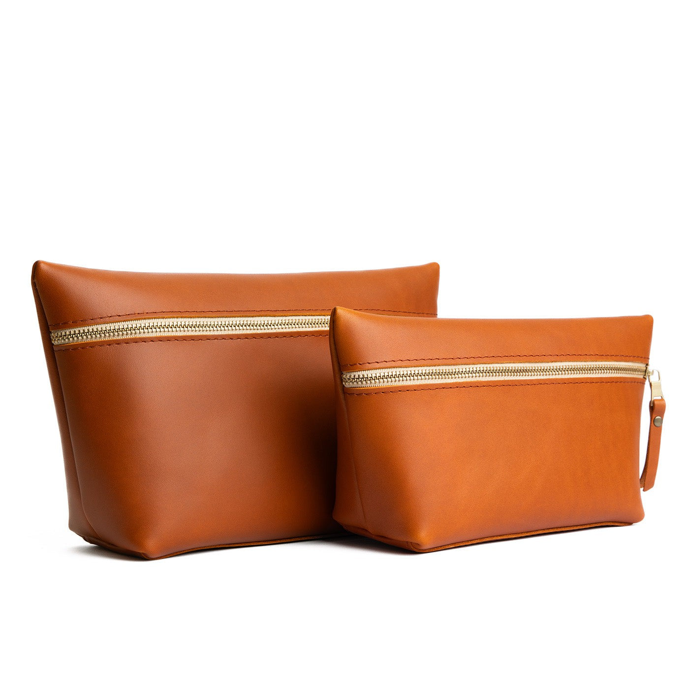 Tuscany | Large leather makeup bag with zipper