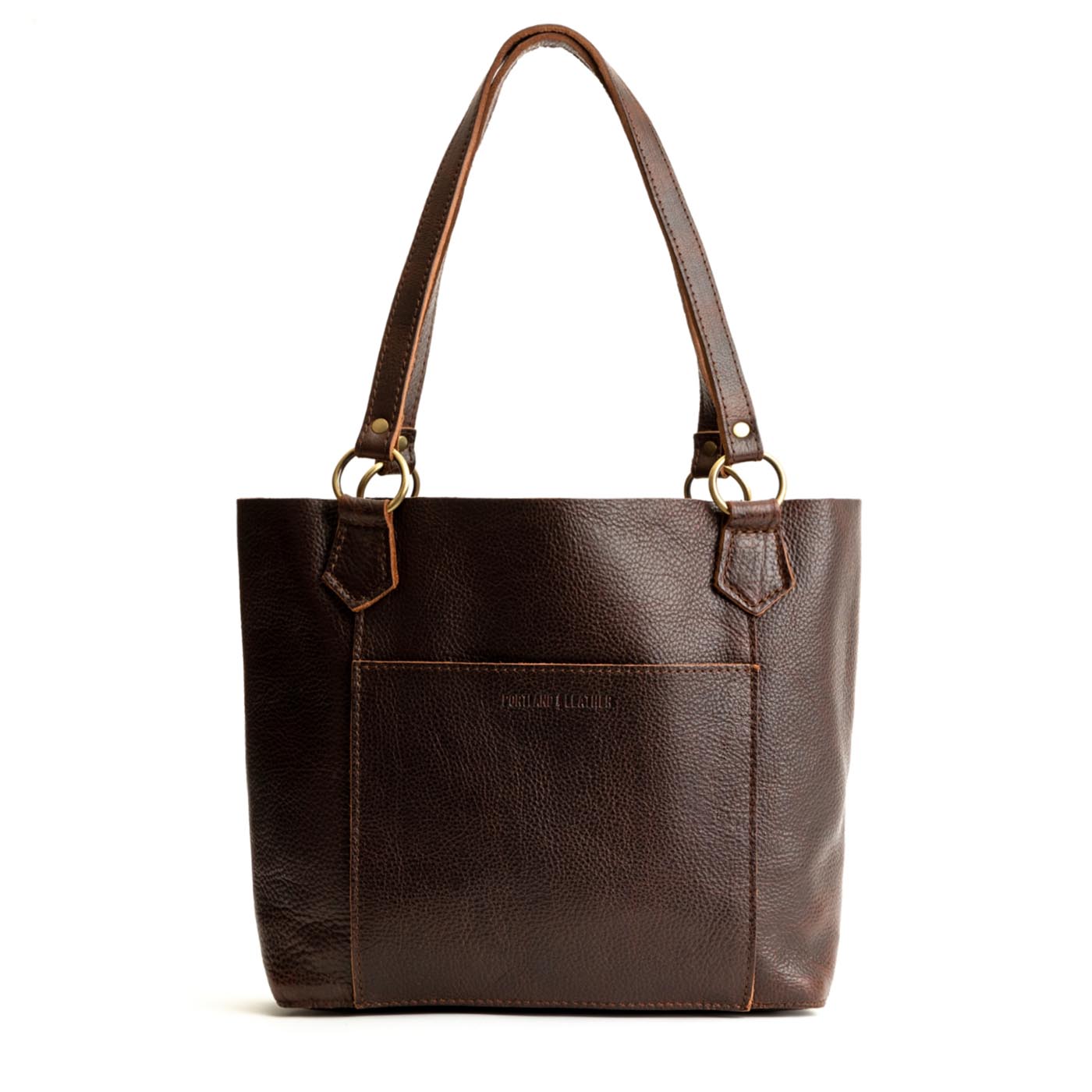 Coldbrew | Medium tote bag with antiqued brass toned hardware and front pocket