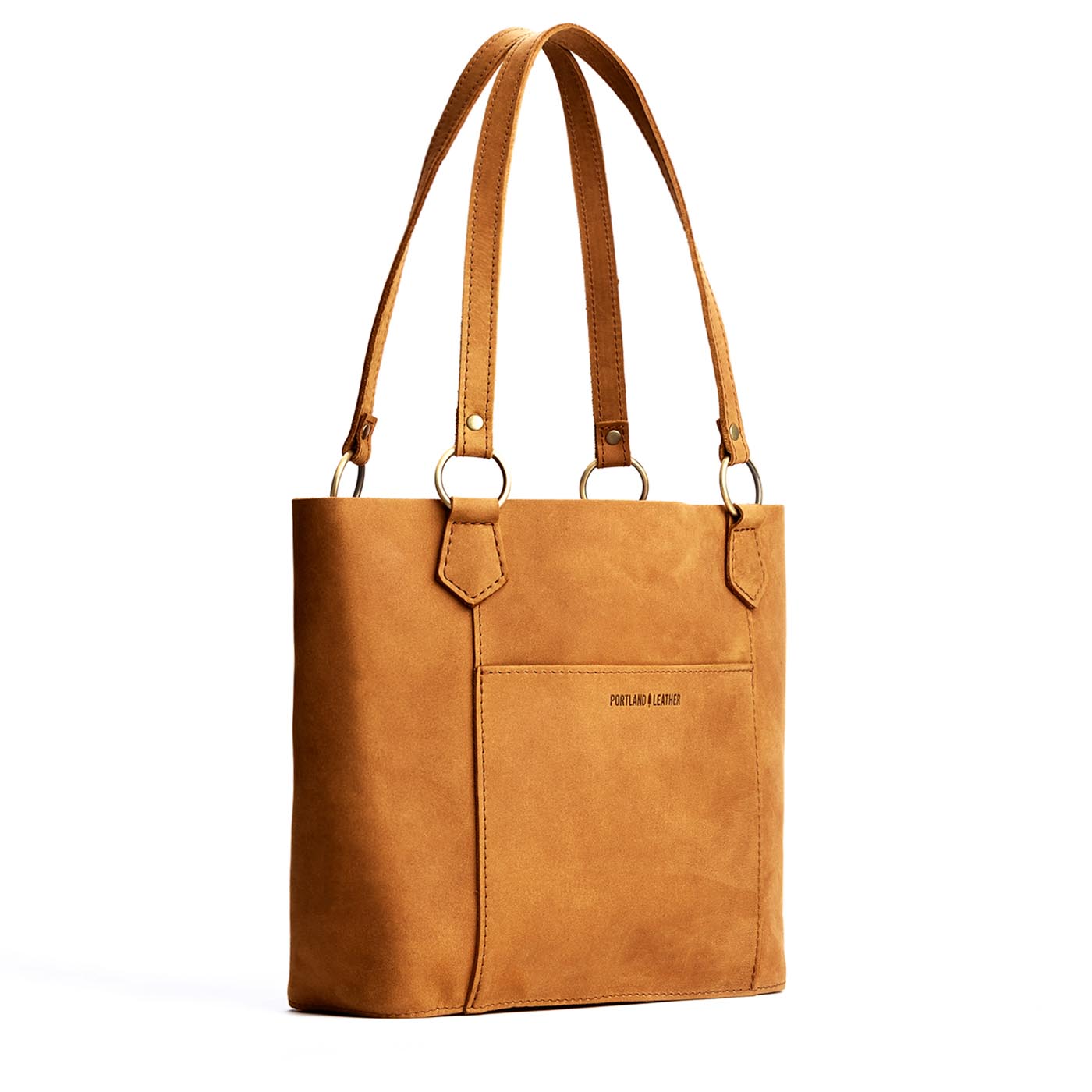 Dakota | Medium tote bag with antiqued brass toned hardware and front pocket