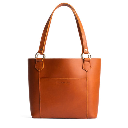 Tuscany | Medium tote bag with antiqued brass toned hardware and front pocket