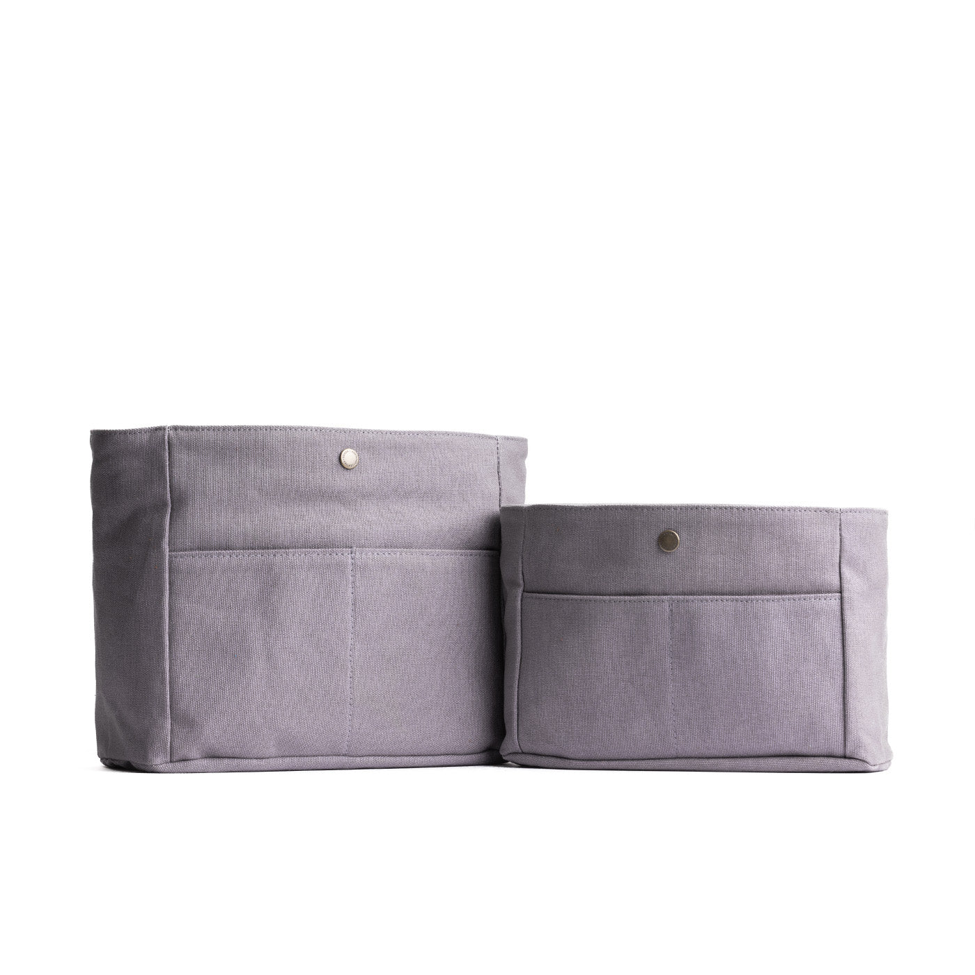 Gray | Small and Medium Canvas Organizers side by side