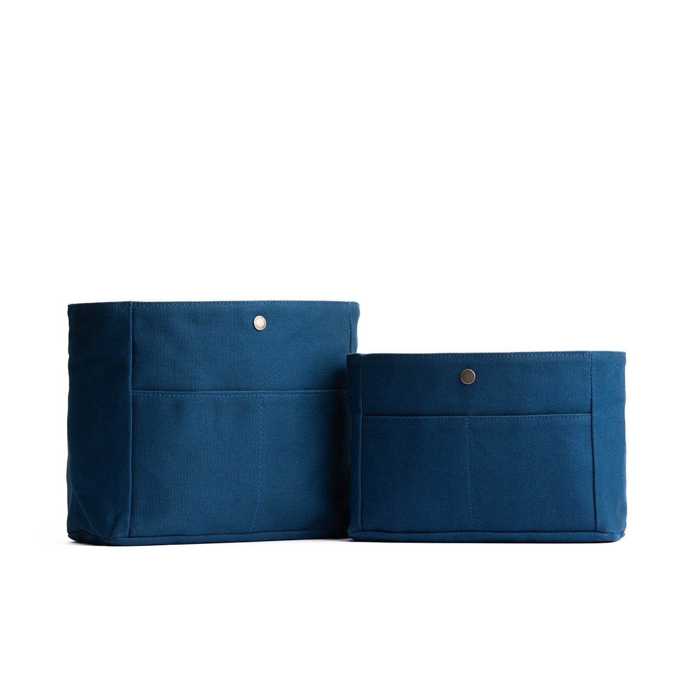 Naples Blue | Small and Medium Canvas Organizers side by side