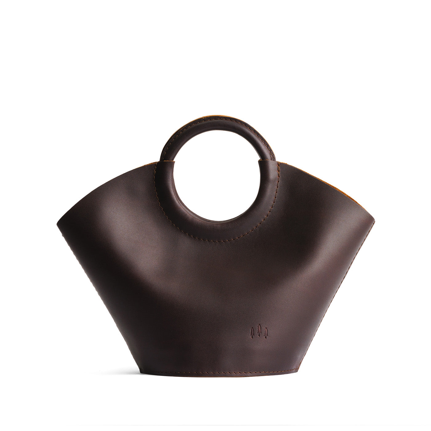 Grizzly Small | Structured leather hand bag with circular handles