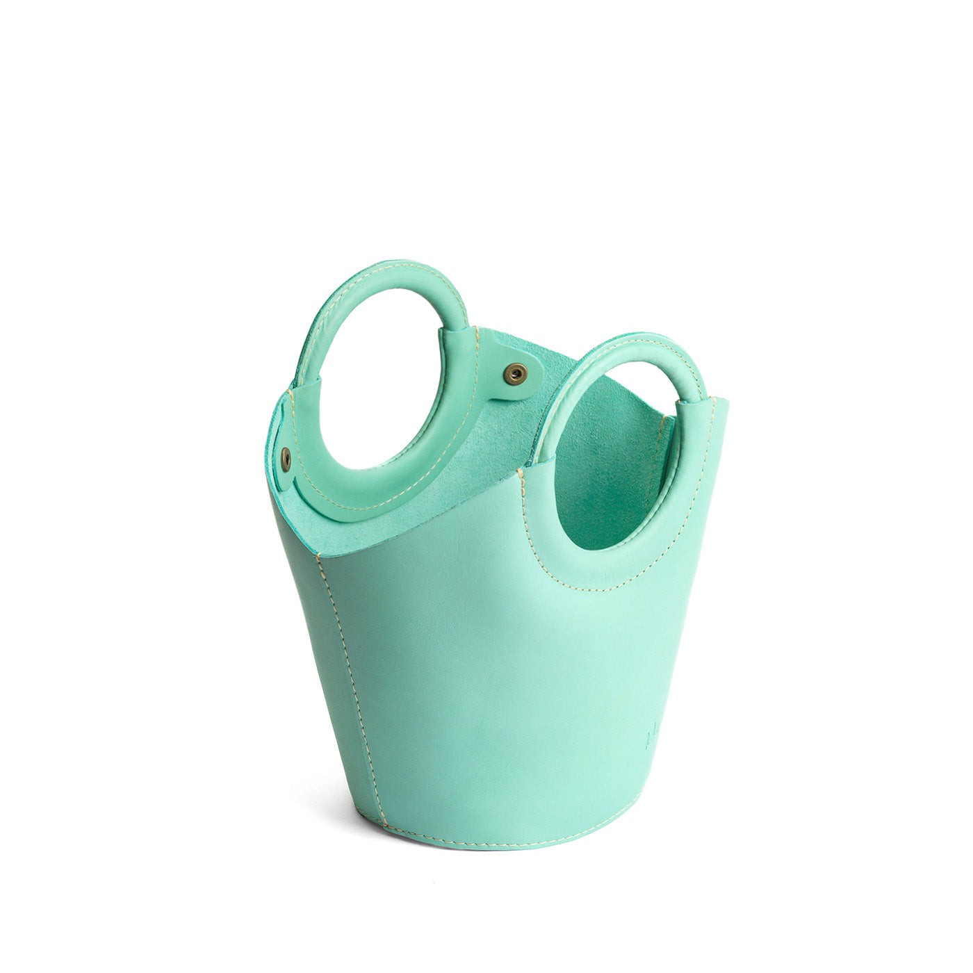 Mint*Small | Structured leather hand bag with circular handles