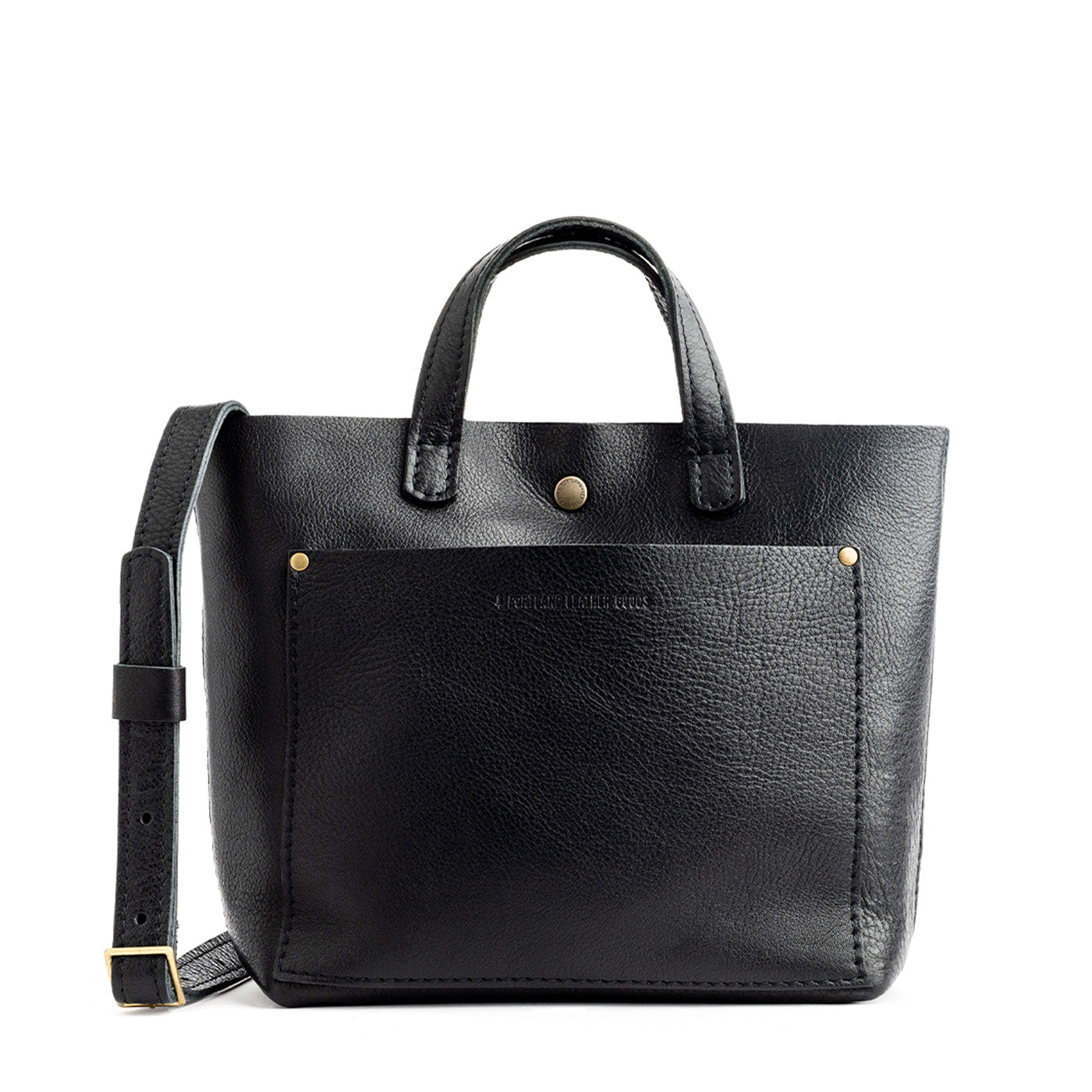 Pebbled--black*Classic | Crossbody tote bag with snap closure and front pocket