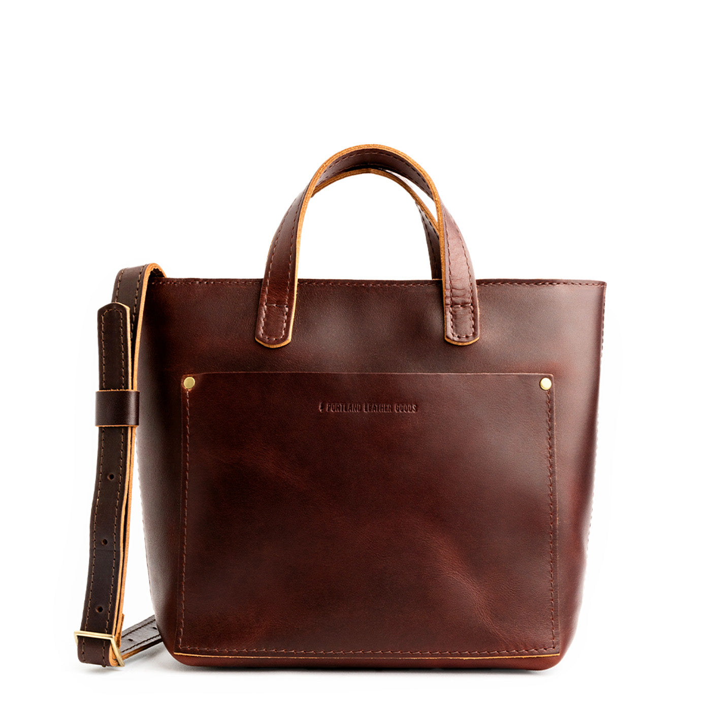 Cognac Zipper | Crossbody tote bag with zipper closure and front pocket