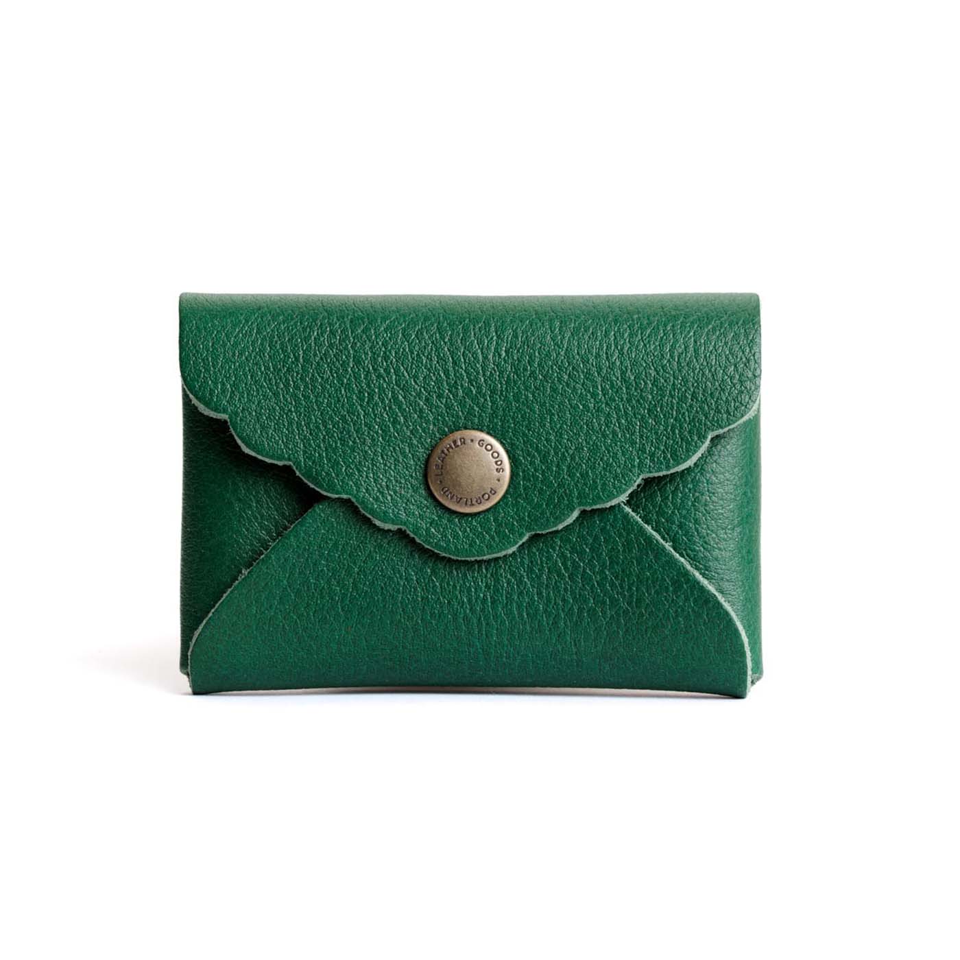 Bacalar | Small leather wallet with scalloped edge