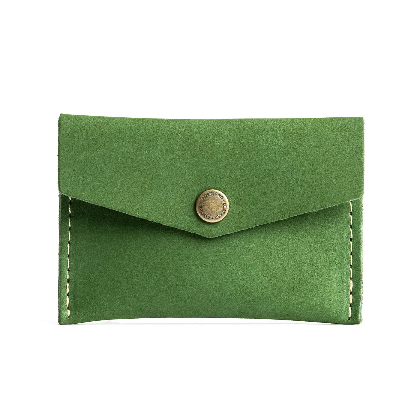 Succulent | Small leather envelope card wallet with snap closure