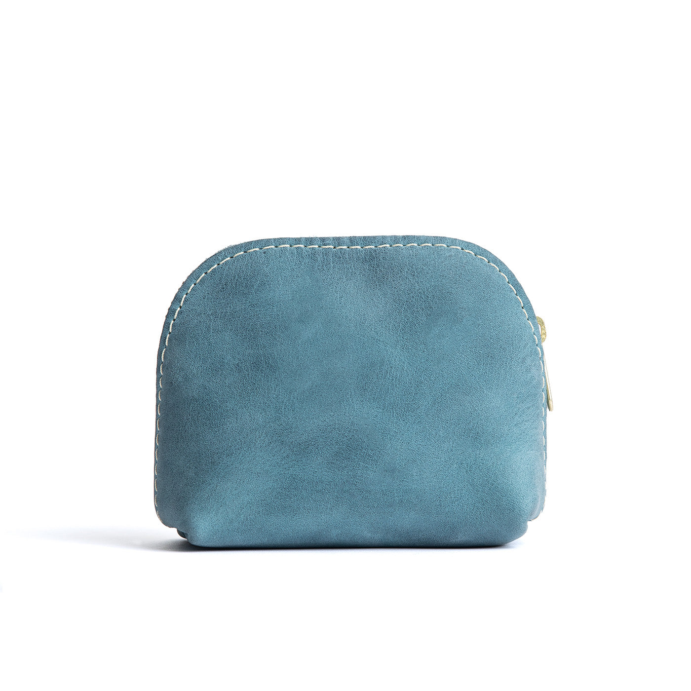 Aqua Mini | Compact leather pouch with top zipper