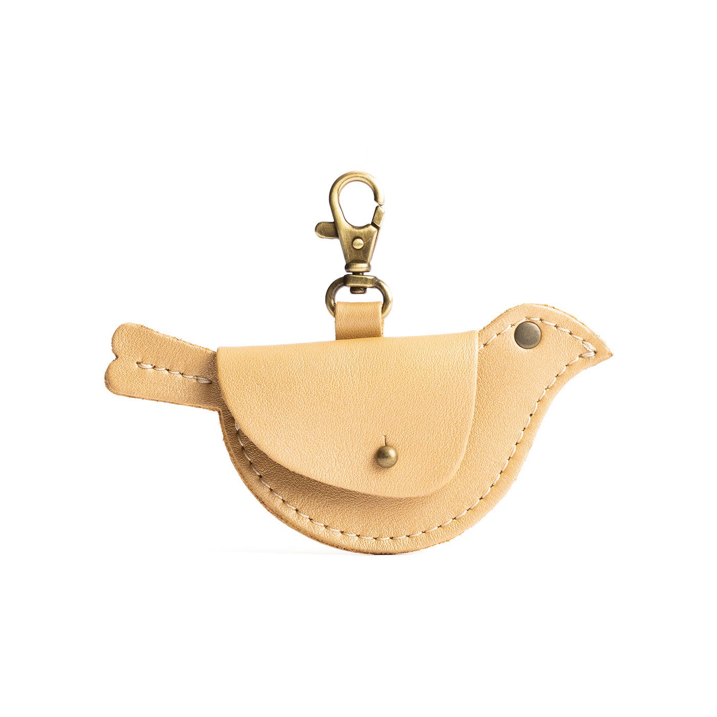 Champagne | Bird shaped pouch with button closure and lobster clasp