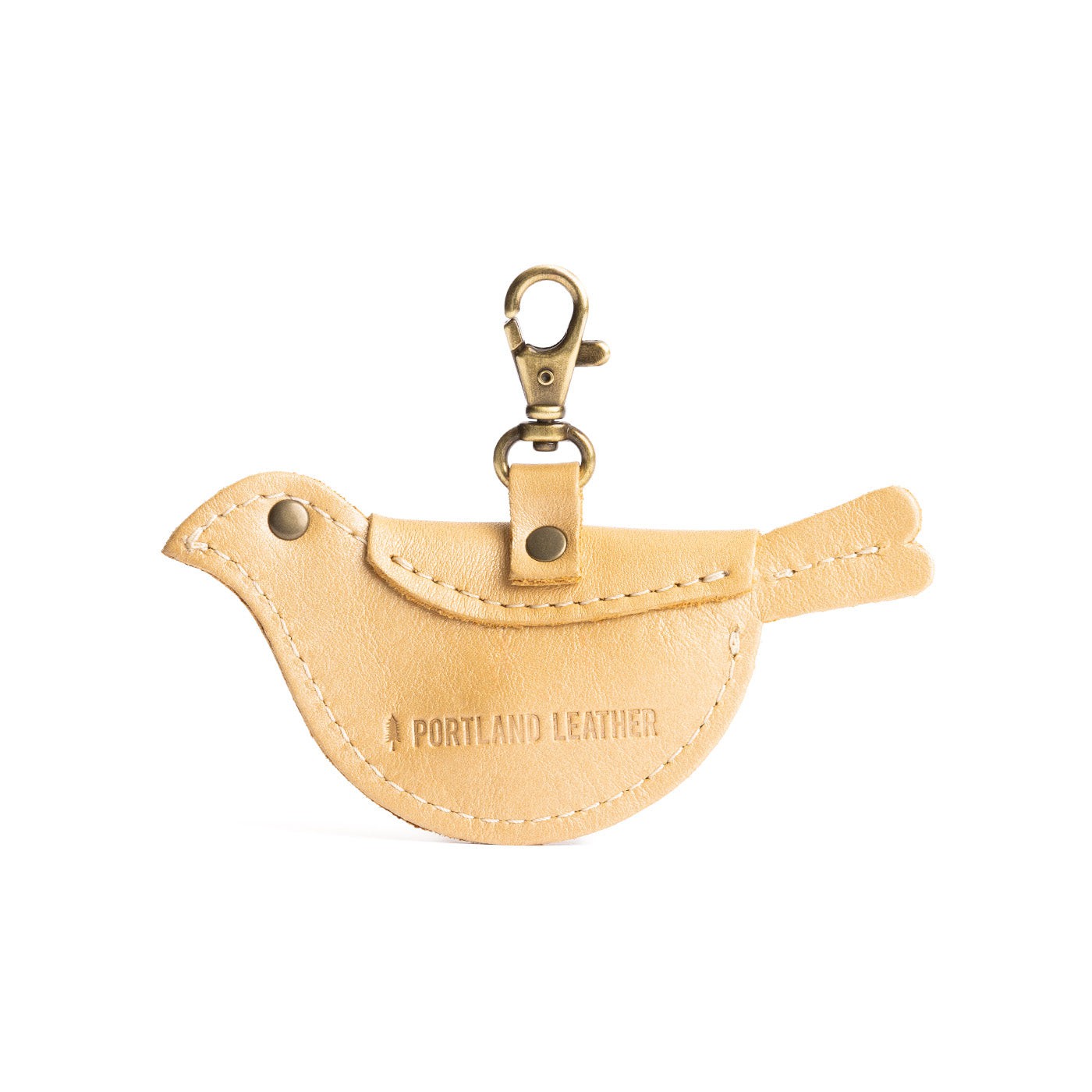 Champagne | Bird shaped pouch with button closure and lobster clasp