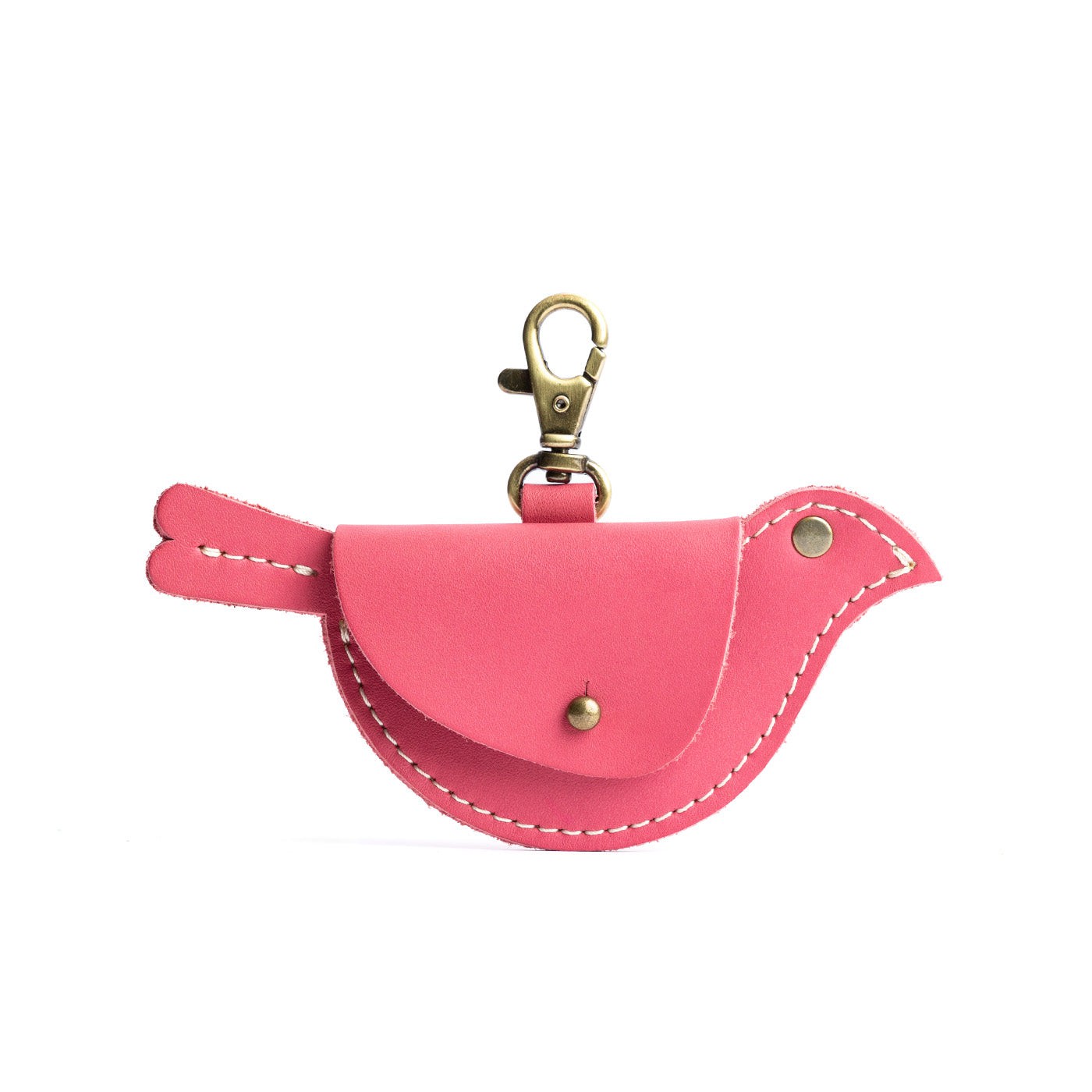 All Color: Tulip | Bird shaped pouch with button closure and lobster clasp