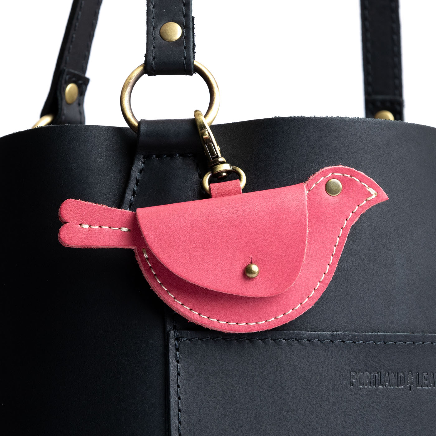 All Color: Tulip | Bird shaped pouch with button closure and lobster clasp