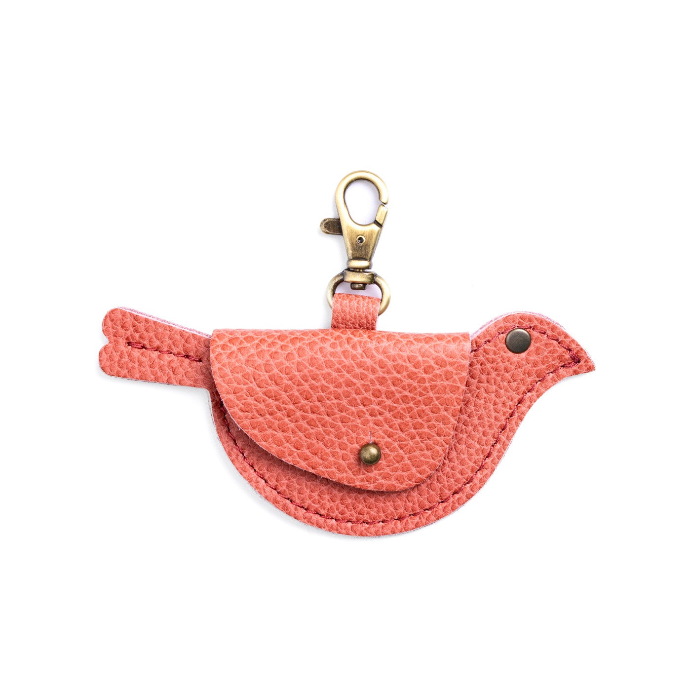 Watermelon | Bird shaped pouch with button closure and lobster clasp