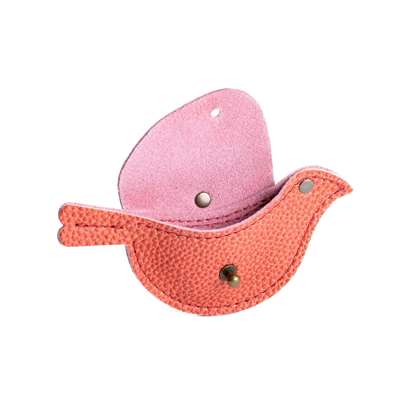 Watermelon | Bird shaped pouch with button closure and lobster clasp