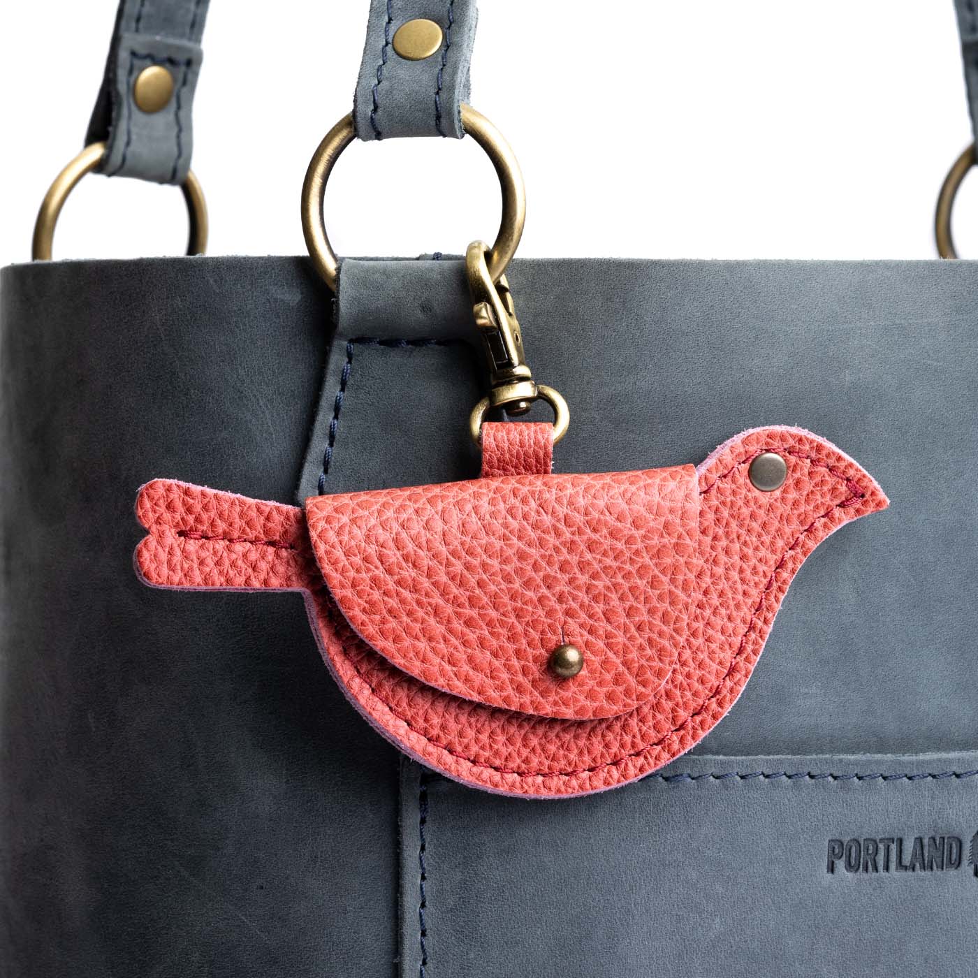 Watermelon | Bird shaped pouch with button closure and lobster clasp