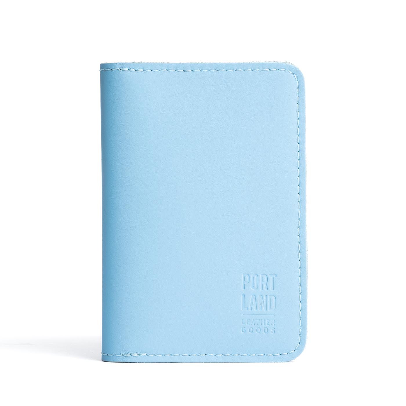 Glacial Blue | Leather passport case with PLG logo