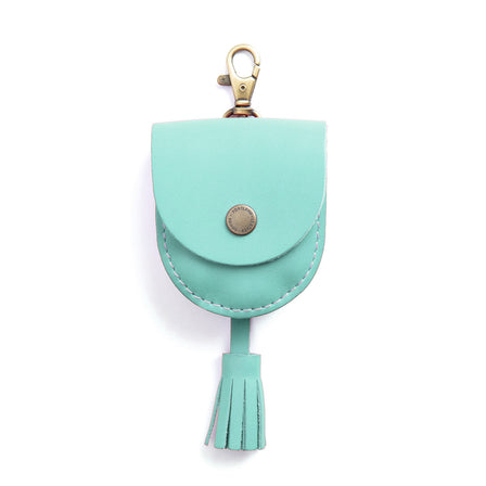 All Color: Mint | U shaped pouch with snap closure, lobster clasp and fringed tassel