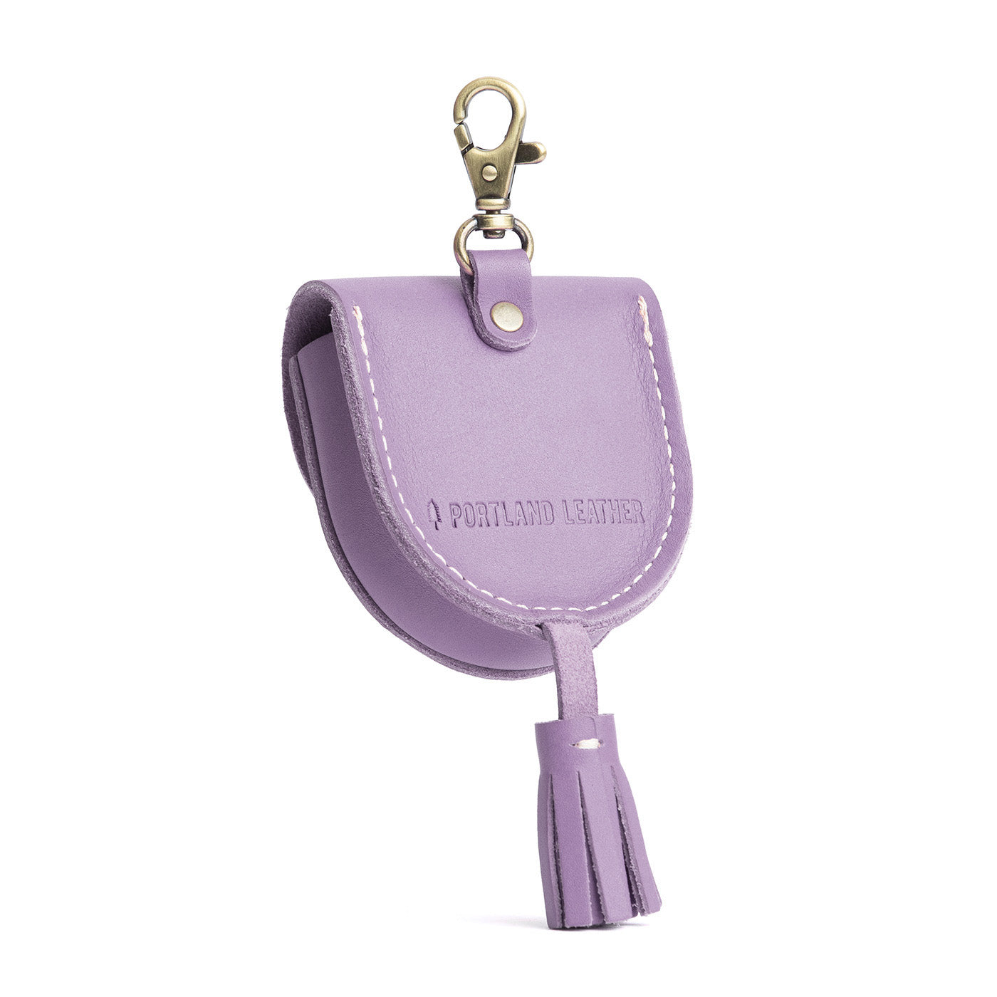 All Color: Lavender | U shaped pouch with snap closure, lobster clasp and fringed tassel