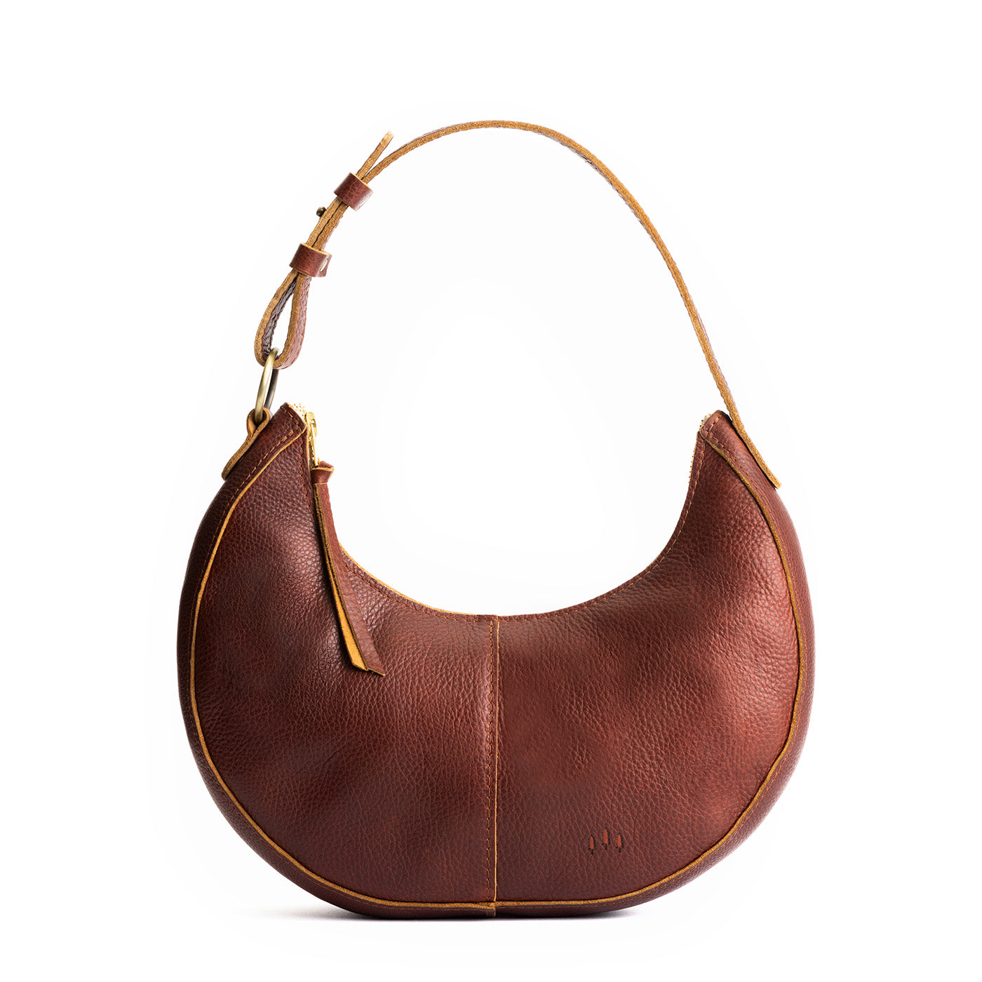 Cinnamon Bear Classic | Crescent shaped shoulder bag with zipper closure and adjustable strap