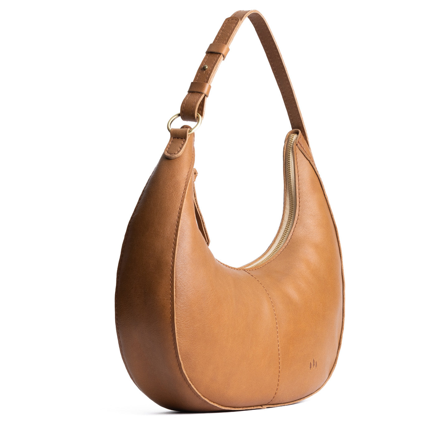 Shortbread*Large | Large crescent shaped shoulder bag with zipper closure and adjustable strap