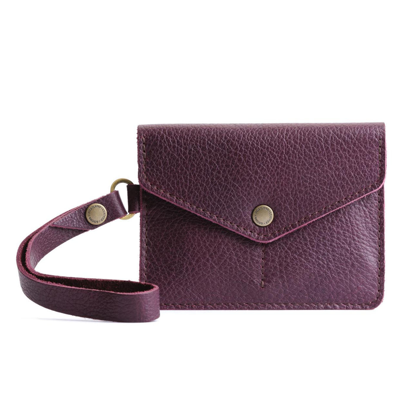 Plum | Small Leather Passport Wristlet