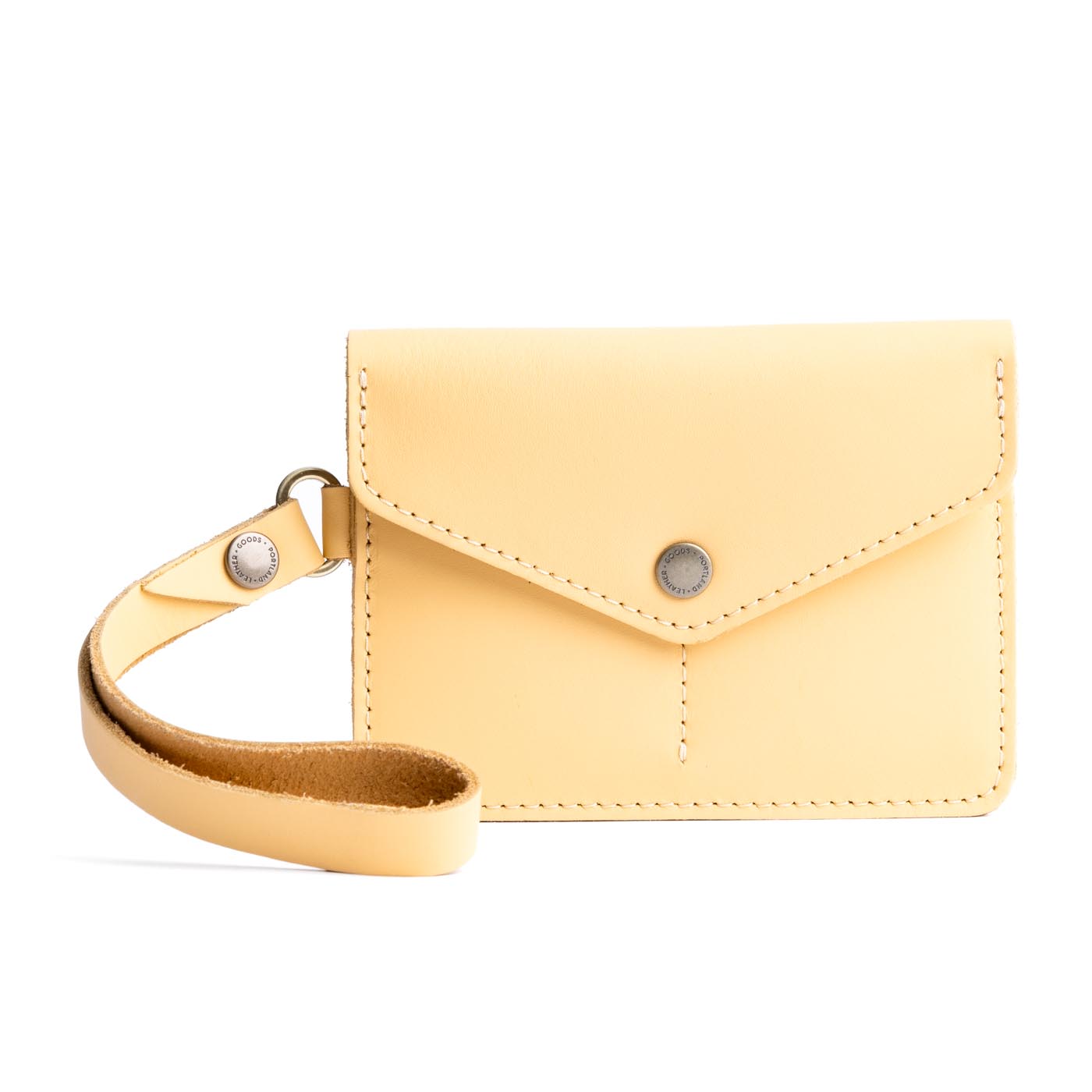 Vanilla | Small Leather Passport Wristlet